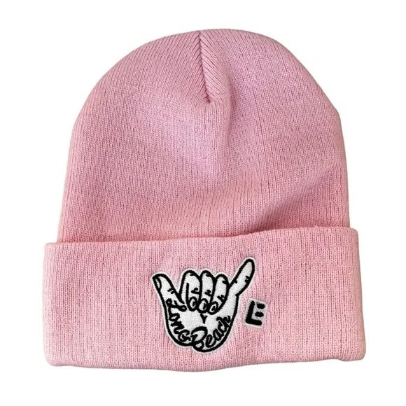 LB Swag Long Beach Pink Shaka Sign Beany New with tags Hang Loose