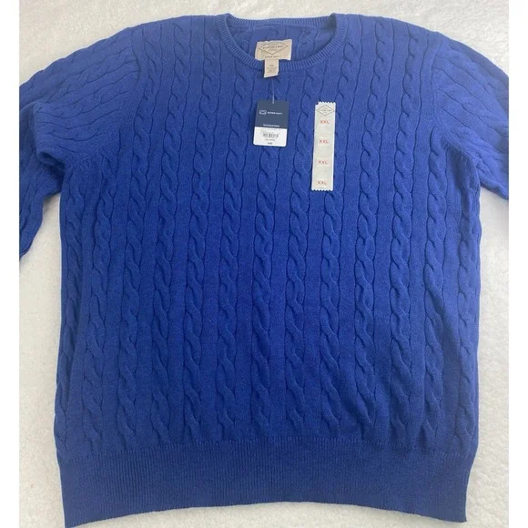 St Johns Bay Crew Neck Pullover Sweater Estate Blue SZ‎ 2XL Super Soft New Tags