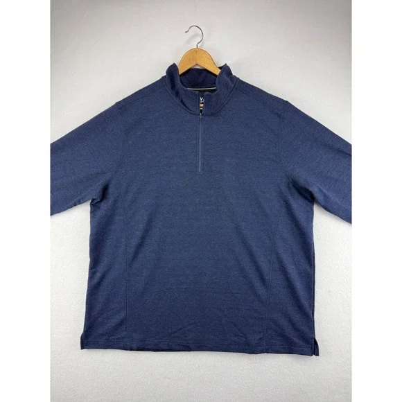 Orvis Quarter Zip Pullover Mens XXL Blue Heathered Classic Collection