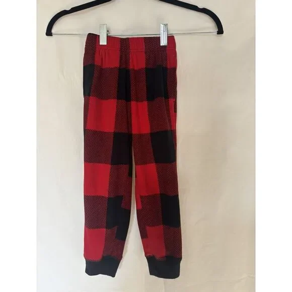 Old Navy Red Plaid‎ Fleece Pajama Pants Girls Size XS 5 B7