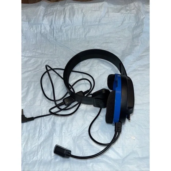 Turtle Beach Recon Chat Gaming Headset Blue Black 3.5mm Tested Working