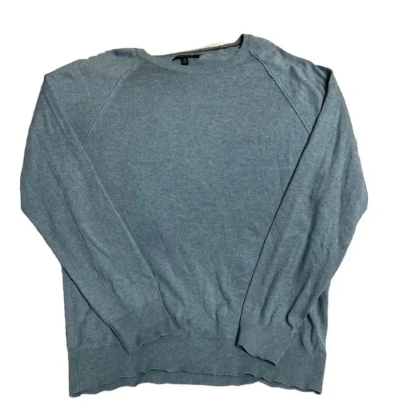Banana Republic Premium Luxe Yarn V-Neck Sweater Men's XLarge Blue Cotton Blend