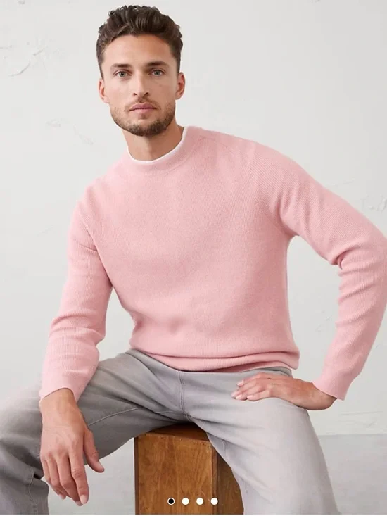 Banana Republic Men’s Pink Crewneck Sweater