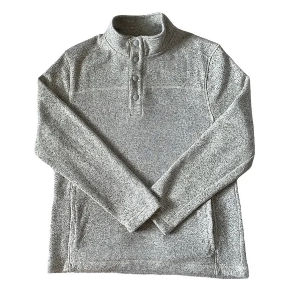 Bass men’s long sleeve collared pullover sweater size medium front pockets