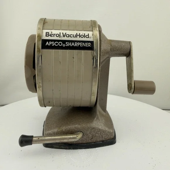 Vintage Berol VacuHold Apsco 6 Hole‎ Pencil Sharpener Hand Crank Desk Mount