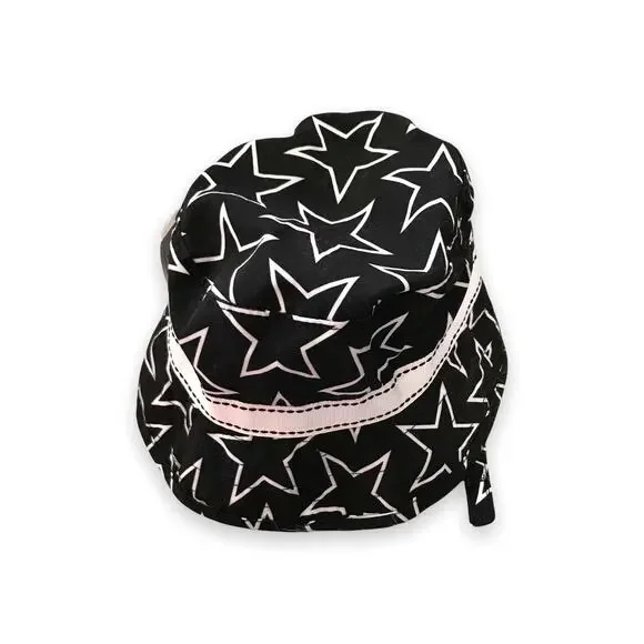 Old Navy Girls Boys Swim Hat Size 6-12‎ Months Black White Stars Bucket NEW
