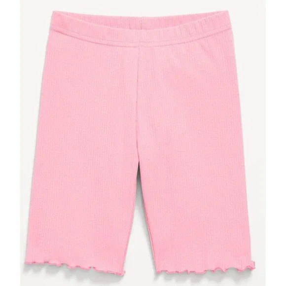 NWT Old Navy Lettuce Edge Pink Ribbed Bike Shorts - girls XL (14-16)