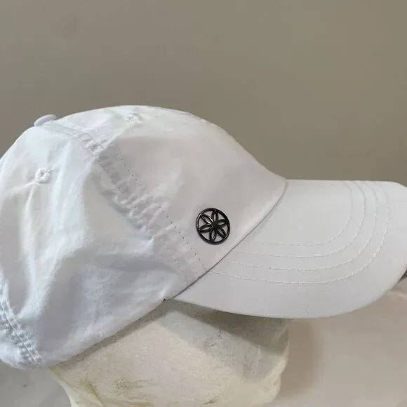 Gaiam womens cap fitness white adjustable quick dry yoga golf tennis sports
