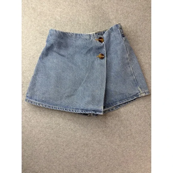 Old Navy Girls Blue Denim Wrap Skort Size M‎ 8 Elastic Back Light Wash Cotton