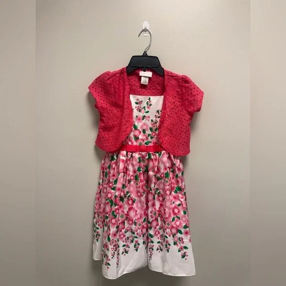 Elegant Pink Floral Kids‎ Dress