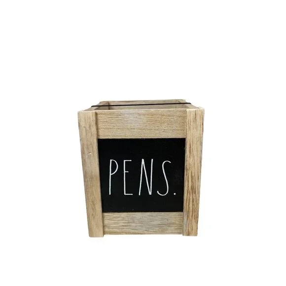 Rae‎ Dunn Pencil/Pen Holder Wooden NEW WITH TAGS!