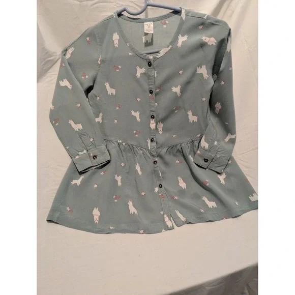 Carter's Girls Alpaca Print‎ Shirt Size 7