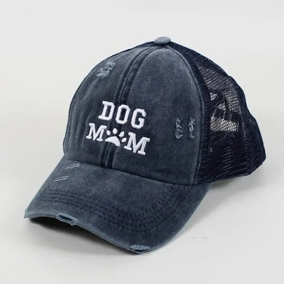 Women's Baseball Cap - Dog Mom - Distressed - New