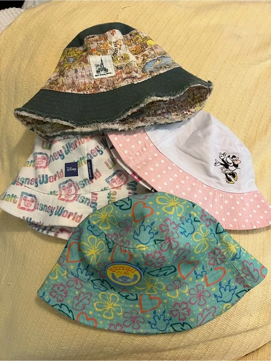 Disney Bucket Hat 4 Set - Teal, Pink, White, Green & Multi