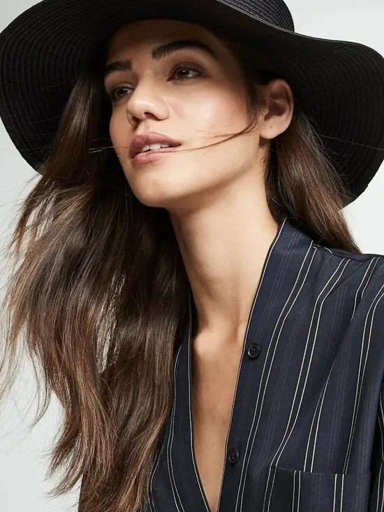 Madewell Packable Wide brim Black Sun Hat