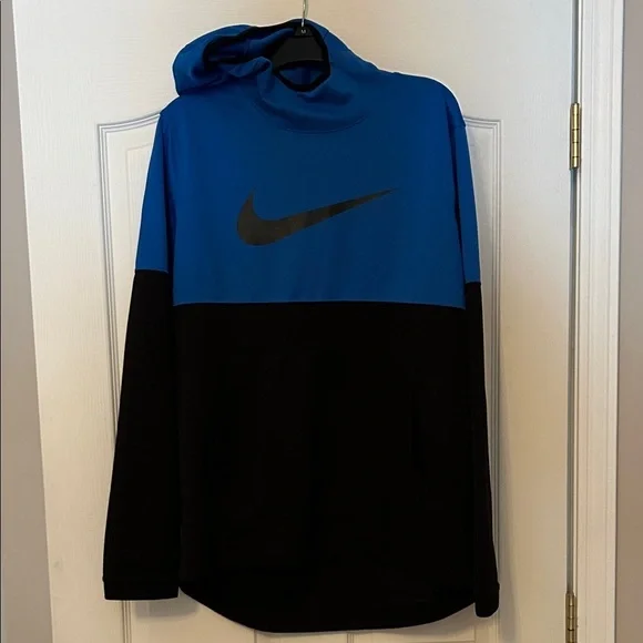 Nike Black and Blue Pullover Hoodie