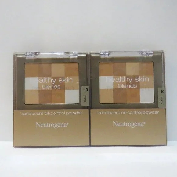 NEUTROGENA HEALTHY SKIN BLENDS TRANSLUCENT OIL-CONTROL POWDER #10 CLEAN 2 PC LOT