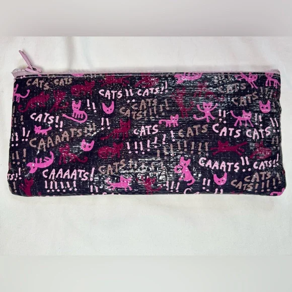 Cats in the Bag! Recycled material  zipper closure‎ bag 8.5” x 4”