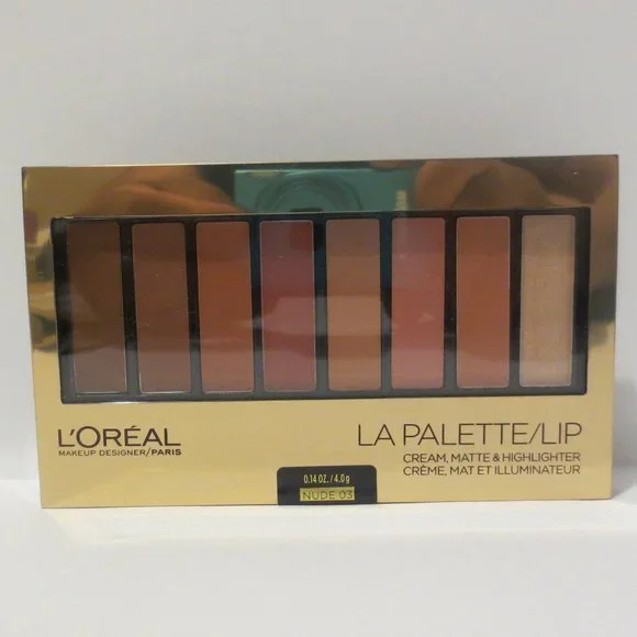 L'OREAL LA PALETTE / LIP CREAM, MATTE & HIGHLIGHTER - NUDE 3