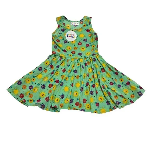 Dot Dot Smile Toddler 2T Mint Green Sun Floral Tank Dress Full Circle Skirt NEW