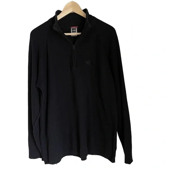 The North Face Black‎ 1/4 Zip up Collar Long Sleeve Pullover Sweater Size: XL
