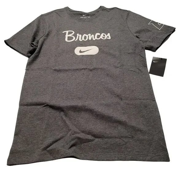 Nike Mens Boise State Bronco Grey Tee Swoosh Medium