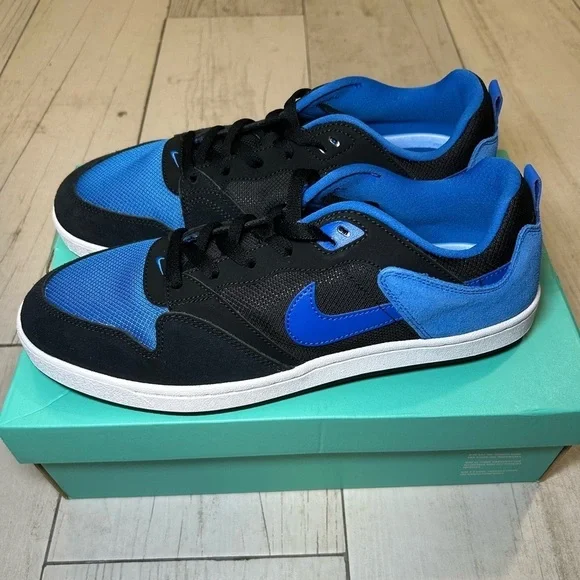 Nike Black and Blue Sneakers with Classic Swoosh
