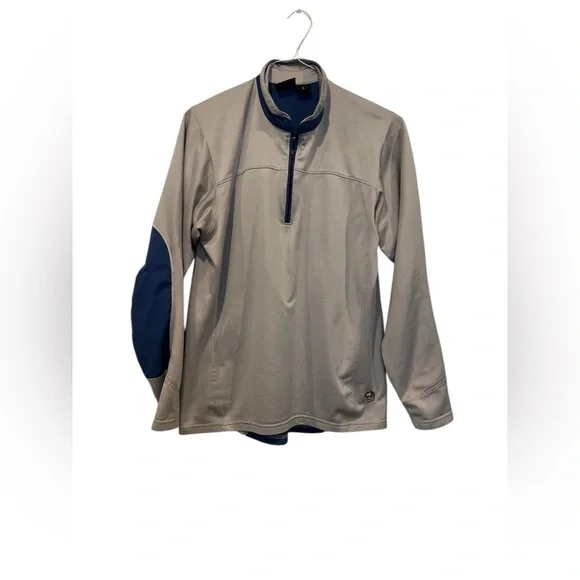Mountain Hardwear Men’s Gray Blue Quarter Zip Pullover Polyester Size Large EUC‎