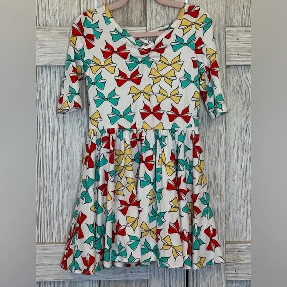 Dot Dot Smile Multicolor Bow Ballerina Dress Sz 3/4. NWT