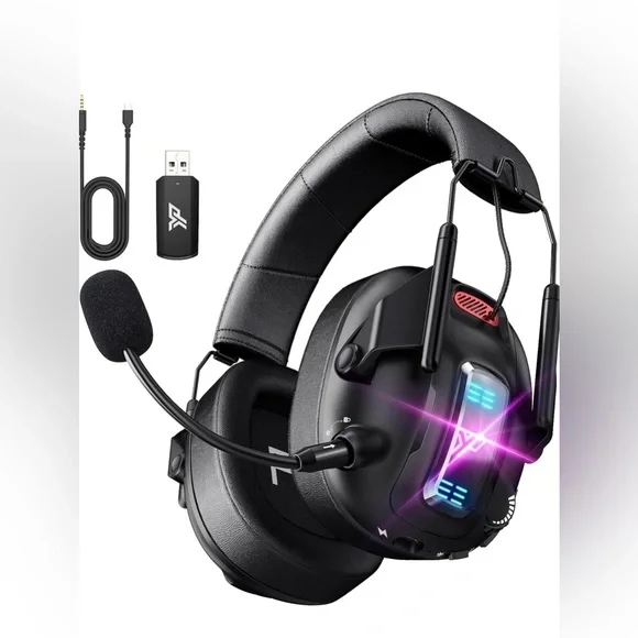 Black Gaming Headset with LED Lights