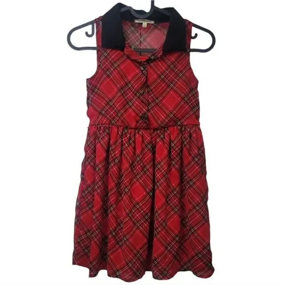 Self esteem plaid sleeveless dress, size 8