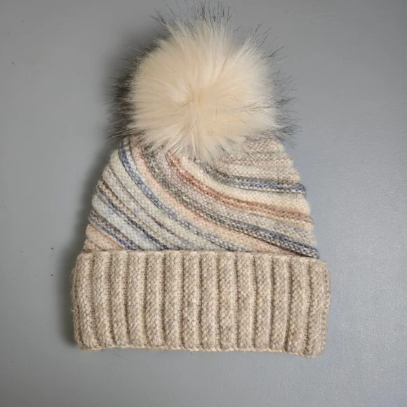 Women's Norla Canada One Size Beige Multi-color Knit Beanie Hat