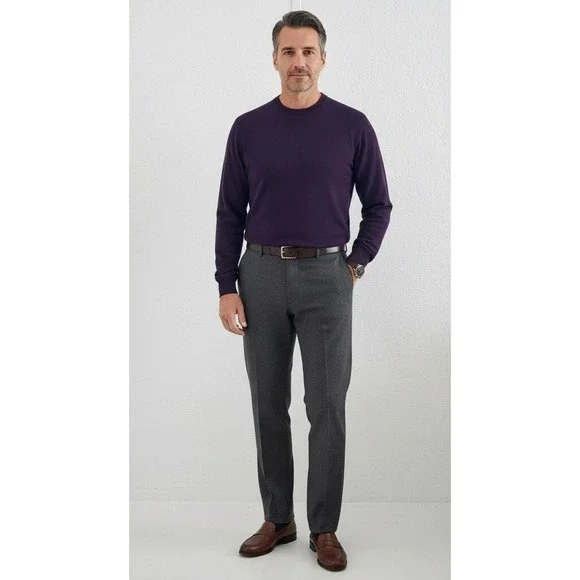 The Mens Store Bloomingdales 100% Merino Wool‎ Knit Sweater Men's XL Purple Dad