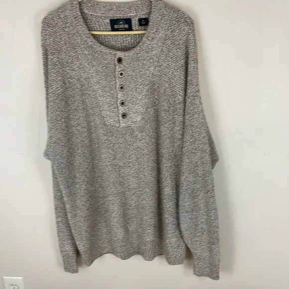 Redhead Brown Tweed Cotton Blend Sweater with Button Packet Size XL