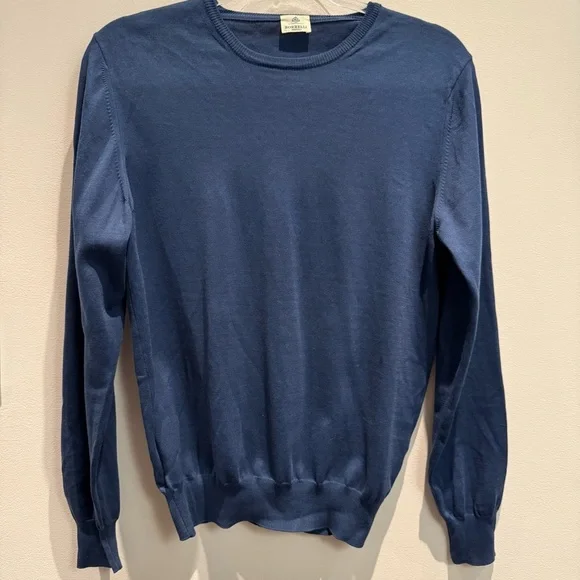 BORRELLI Napoli Blue 100% Cotton Sweater Crewneck