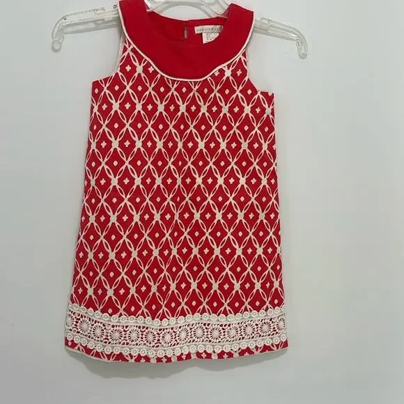 Maggie & Zoe Girl’s Dress Red White  Size 5-6 years