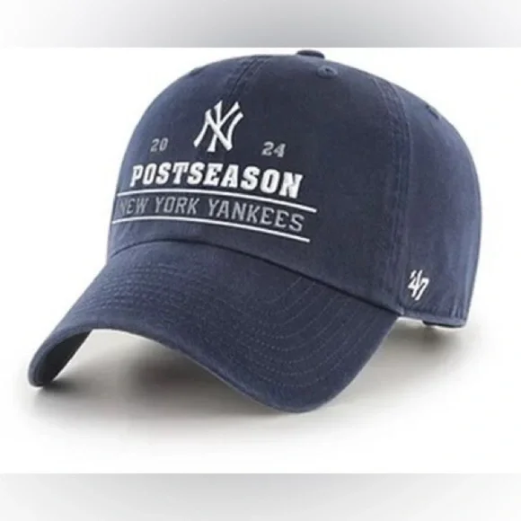 47 Adult 2024 MLB Postseason New York Yankees Navy Cleanup Baseball Hat NWT