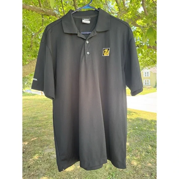 Nike Golf Dri Fit Men's Black‎ Polo With Logo Cambria Size Large