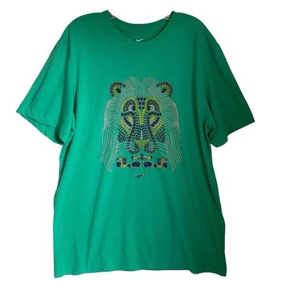 Nike Lebron DX2271-372 Dri-Fit Basketball T-Shirt Men's XL Green Cotton