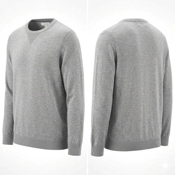 Free‎ Assembly Mens Sweater Crewneck 2XL Gray V-Stitch Knit MSW00094 Pullover