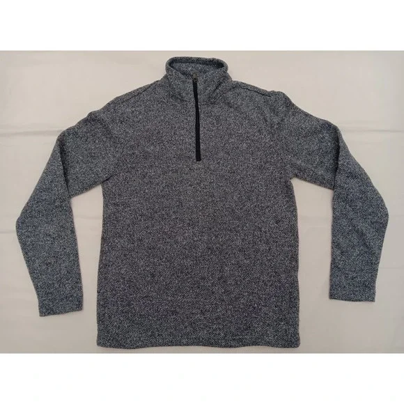 Old Navy Quarter Zip Sweater Men's Small Blue Herringbone Textured Pullover