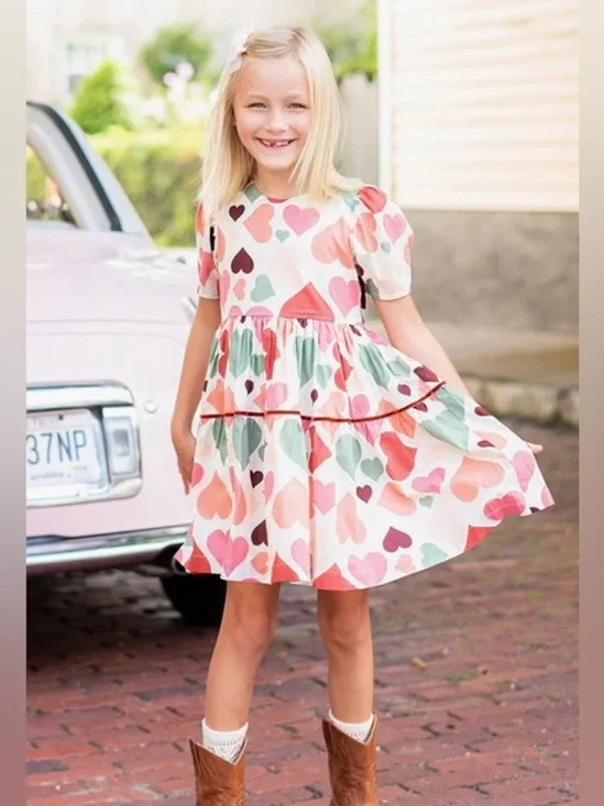 Pink Chicken Julesy Vintage Hearts Dress size 12