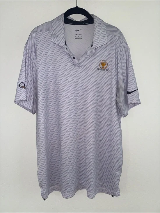 Nike light gray and Light Purple Presidents Cup Golf Polo