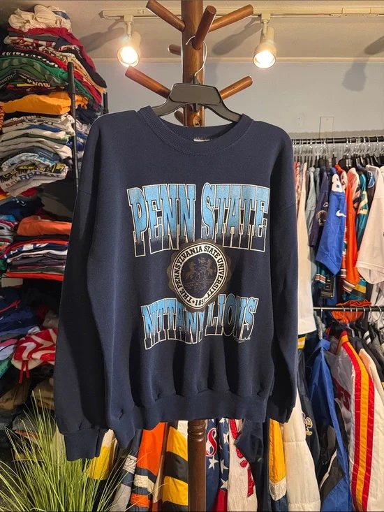 Vintage Penn State Nittany Lions Navy Crewneck Sweatshirt - Lee 1991