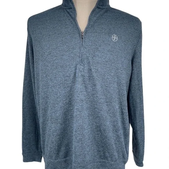 Johnnie-O‎ Men's Quarter Zip Pullover Sweater Blue Size L Long Sleeve