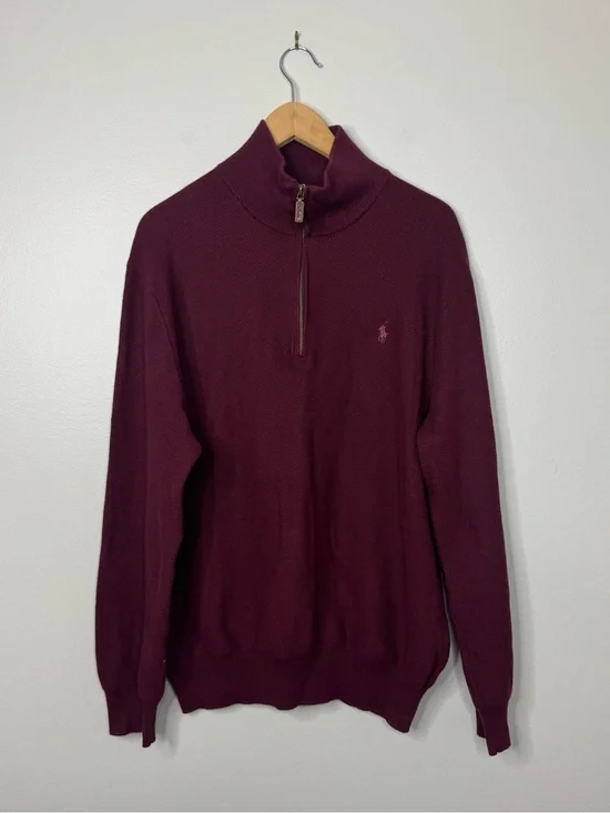 Polo Ralph Lauren Quarter-Zip Sweater Pima Cotton XL