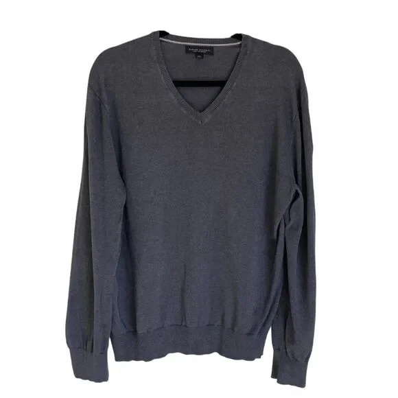 Banana Republic Luxury Silk Cashmere‎ V Neck Sweater in Blue Size XL