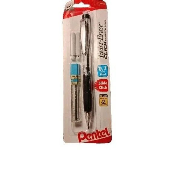 Pentel‎ Pencil Twist-Erase Slide Click Automatic .7mm Black No. 23426 HB Lead=#2