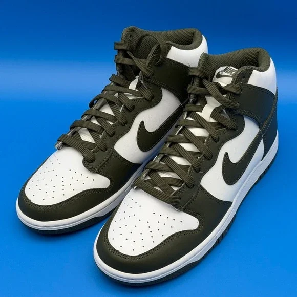 Nike Dunk Hi Retro Cargo Khaki DD1399-107 Size 9M/10.5W