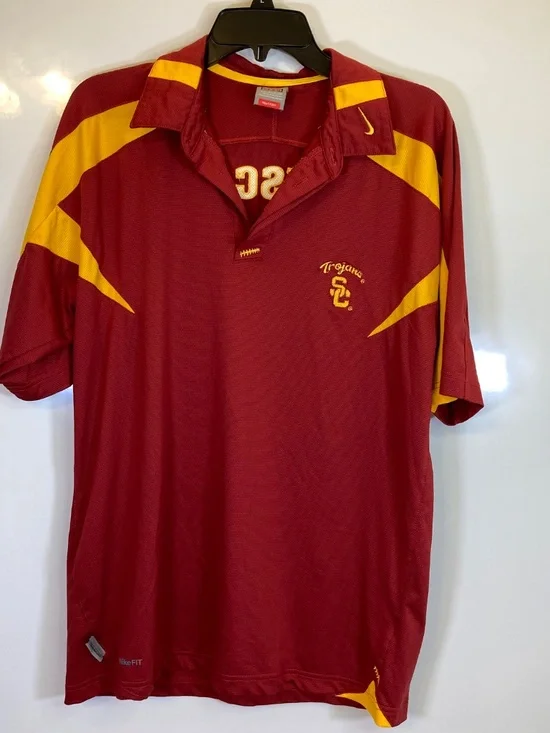 USC Trojans NIKE Dri-Fit Coaches Look Short Sleeve Shirt Sz S